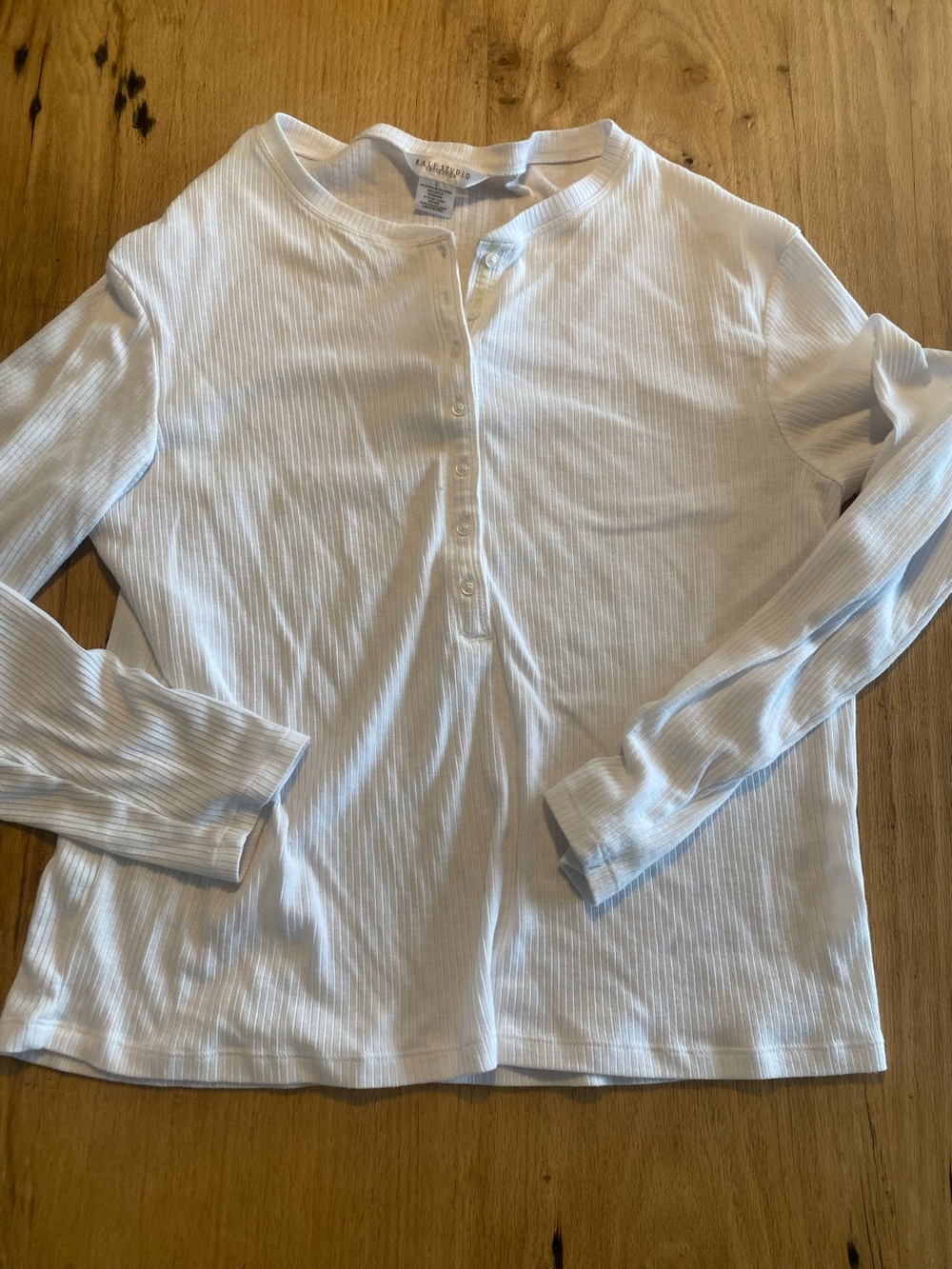 Womens Long-Sleeve Henley Shirt - white